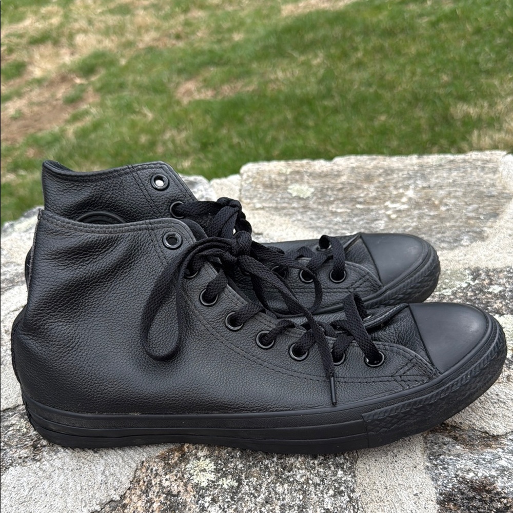 Black High-Top Men's Leather Converse